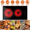 Dual Induction Burners Electric Cooktop 110V Total 1900W Electric Stove Built-in Electric Ceramic Stove with Timer Setting 9 Firepower Levels Over Hea