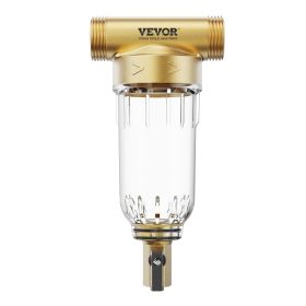 VEVOR Spin Down Filter, 40 Micron Whole House Sediment Filter for Well Water, 3/4" FNPT + 1" MNPT, 4 T/H High Flow Rate