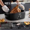 VEVOR Electric Roaster Oven, 20 QT Turkey Roaster Oven with Self-Basting Lid, 1450W Roaster Oven with Defrost & Warm Function, Adjustable Temperature