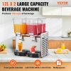 VEVOR Commercial Beverage Dispenser, 13.6 Qt 12L 2 Tanks Ice Tea Drink Machine