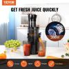 VEVOR Masticating Juicer, Cold Press Juicer Machine, 2.6" Large Feed Chute Slow Juicer, Juice Extractor Maker with High Juice Yield