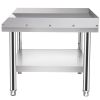 VEVOR Stainless Steel Equipment Grill Stand, 48 x 30 x 24 Inches Stainless Table, Grill Stand Table with Adjustable Storage Undershelf