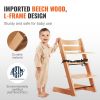VEVOR Wooden High Chair for Babies & Toddlers, Convertible Adjustable Feeding Chair, Eat & Grow High Chair with Tray