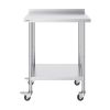 VEVOR 24 x 30 x 40 Inch Stainless Steel Work Table, Commercial Food Prep Worktable with Casters, Heavy Duty Prep Worktable