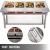 VEVOR Steam Table Food Warmer 4 Pot Steam Table Food Warmer 18 Quart/Pan with Lids with 7 Inch Cutting Board Commercial Electric Food Warmer Bain Mari