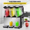 VEVOR 110V Slushy Machine 30L Triple Bowl Margarita Frozen Drink Maker 800W Automatic Clean Day and Night Modes for Supermarkets Cafes Restaurants Sna