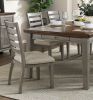 Gray Finish Traditional Style 7pc Dining Set Drawers Table and 6x Side Chairs Ladder Back Design Wooden Furniture
