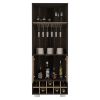 Fraktal Corner Bar Cabinet, Ten Built-in Wine Rack, Two Shelves, Double Door Dark Oak / Pine