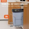 VEVOR Pull-Out Trash Can, 29L Single Bin, Under Mount Kitchen Waste Container with Slide and Handle
