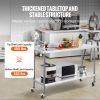 VEVOR 24 x 60 x 40 Inch Stainless Steel Work Table, Commercial Food Prep Worktable with Casters, Heavy Duty Prep Worktable
