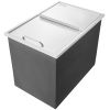 VEVOR Drop in Ice Chest, 27"L x 18"W x 21"H Stainless Steel Ice Cooler, Commercial Ice Bin with Sliding Cover, 40.9 qt Outdoor Kitchen Ice Bar