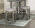 3pc Counter Height Set Light Gray Finish Counter Height Table with 2x Stools Foam Cushioned Seats Kitchen Dining Breakfast Furniture