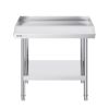 VEVOR Stainless Steel Work Table, 24 x 28 x 26 Inch Commercial Food Prep Worktable, 3-Sided Backsplash Heavy Duty Prep Worktable
