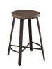 Rustic Industrial Style 5pc Counter Height Set Round Table and 4 Stools Gray Metal Finish Furniture
