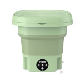 Portable Washing Machine Foldable Laundry Machine with Detachable Drain Basket 3 Modes Electric Clothes Washer for Underwear Socks Towels Baby Clothes (Option: WashingMachineGreen)