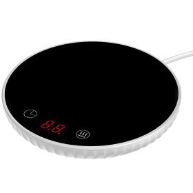 Desktop Electric Cup Warmer 8Hours Auto Off Overheating Protection Smart Timer Setting 2 Temperature Levels 104°F to 140°F Ceramic Heating Panel For O (Option: CoffeeWarmerWhite)