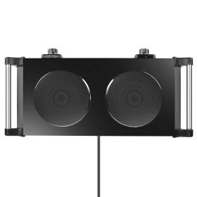 2000W Electric Dual Burner Portable Coil Heating Hot Plate Stove Countertop RV Hotplate with 5 Temperature Adjustments Portable Handles (Option: StoveBlackDouble)