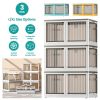 3Pcs Foldable Storage Bins with Lid 4 Doors Collapsible Stackable Closet Organizer Containers with Lock 4Pcs Wheels