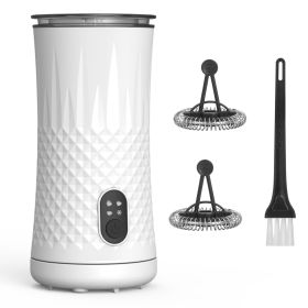 Electric Milk Frother Steamer 4 in 1 Multifunctional Hot Cold Milk Foam Maker Temperature Control Automatic Quiet Milk Warmer Latte Cappuccinos Diamon (Option: MilkFrotherWhite)