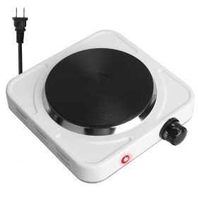 1500W Electric Single Burner Portable Heating Hot Plate Stove Countertop RV Hotplate with Non Slip Rubber Feet 5 Temperature Adjustments (Option: Stove1500WWhite)