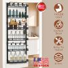 Over The Door Pantry Organizer 6-Tier Pantry Door Organizer Carbon Steel 110LBS Loading Easy Install Behind Door Storage For Closet Kitchen Bathroom 5