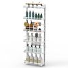 Over The Door Pantry Organizer 6-Tier Pantry Door Organizer Carbon Steel 110LBS Loading Easy Install Behind Door Storage For Closet Kitchen Bathroom 5