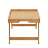 VEVOR Bed Tray Table with Foldable Legs, Bamboo Breakfast Tray for Sofa, Bed, Eating, Snacking, and Working, Folding Serving Laptop Desk Tray