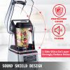VEVOR 110V Commercial Smoothie Blenders, 1.5L/50.7oz 1500W Countertop Silent Blender w/ 3-Side Silica Gel Sound Shield