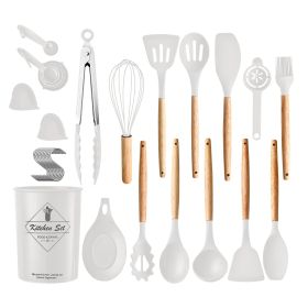 35Pcs Kitchen Cooking Utensils Set Spatula Set Baking Utensil Set Kitchen Accessories Necessities with Holder Egg Whisk Separator Tong Turner Spoons C (Option: UtensilSetWhite)